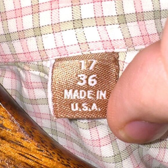 Gitman Brothers Pink & Green Allini Fabric Dress Shirt 17 - Picture 4 of 9